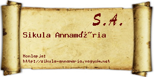 Sikula Annamária névjegykártya